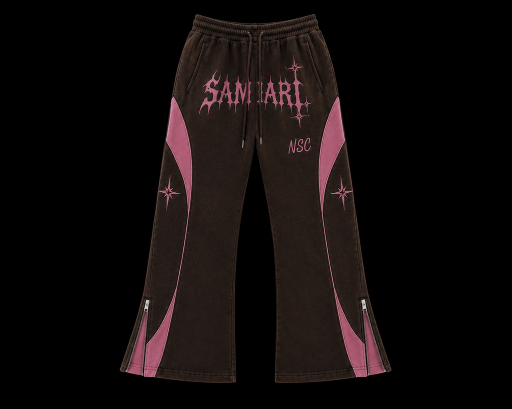 Brown/Pink 3-Way Zip Set Pants