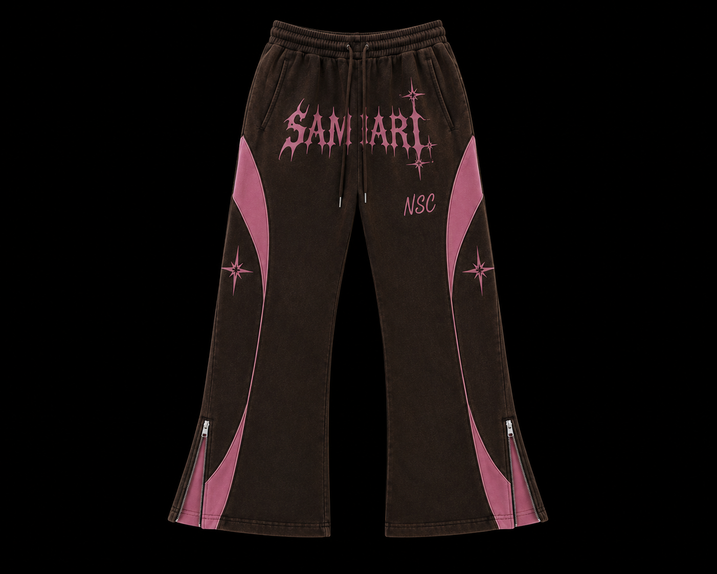 Brown/Pink 3-Way Zip Set Pants